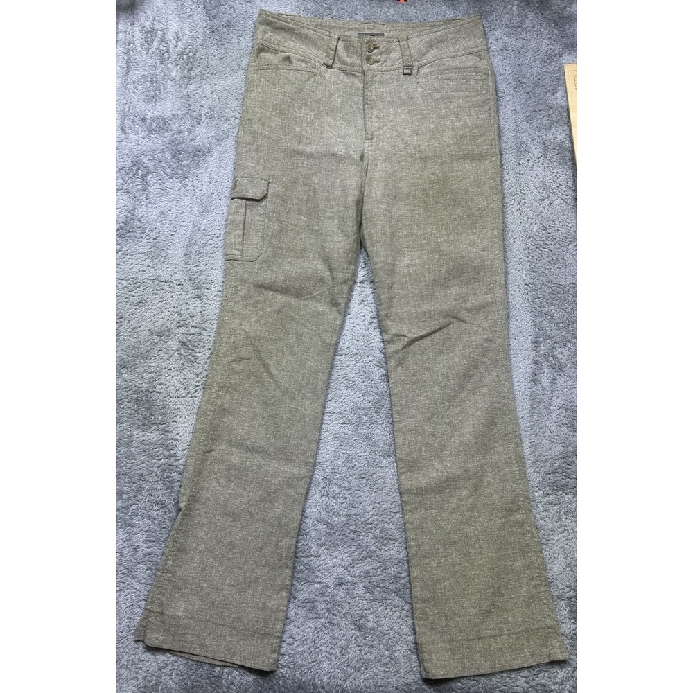 REI Hemp Blend Bootcut Cargo Pants Womens 10x31.5 Green Travel Stretch Outdoor